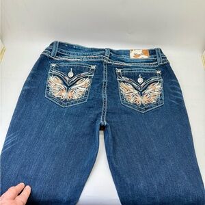 Miss Me Mid-Rise Flare Jeans Size 32 x 30 – Embroidered Pocket Style E3080F5S5